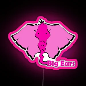 Big Pink Ears RGB Neon Sign