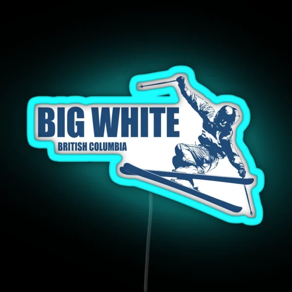 Big White British Columbia Skier RGB Neon Sign
