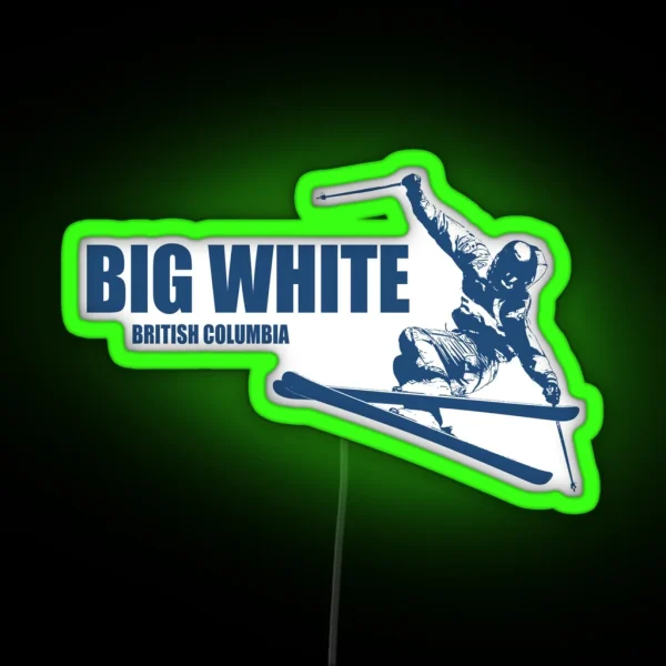 Big White British Columbia Skier RGB Neon Sign