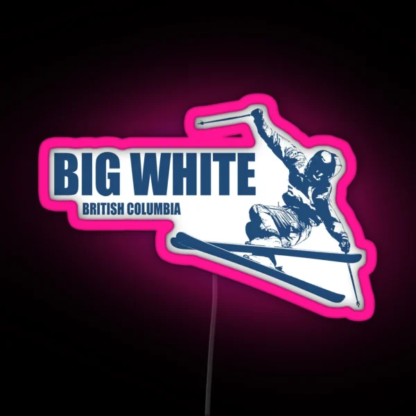 Big White British Columbia Skier RGB Neon Sign
