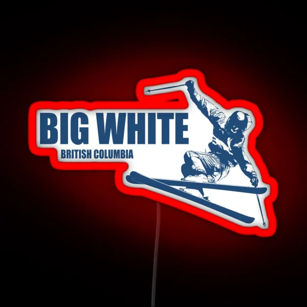 Big White British Columbia Skier RGB Neon Sign