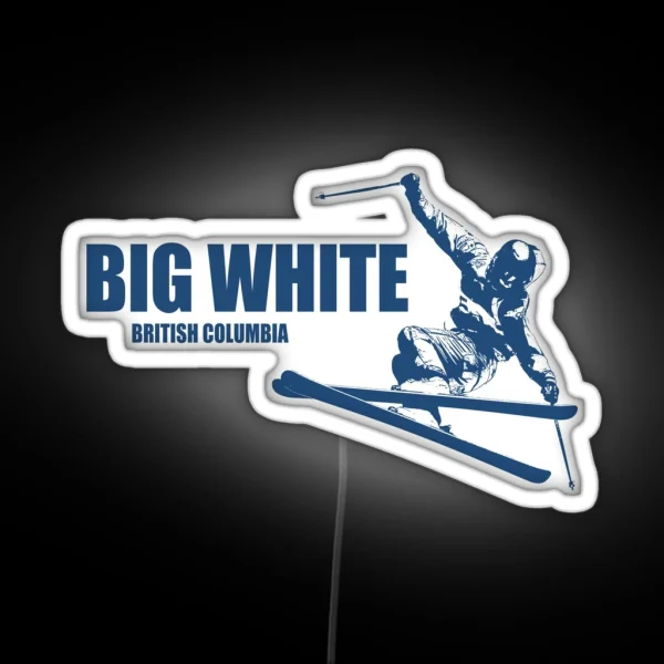 Big White British Columbia Skier RGB Neon Sign