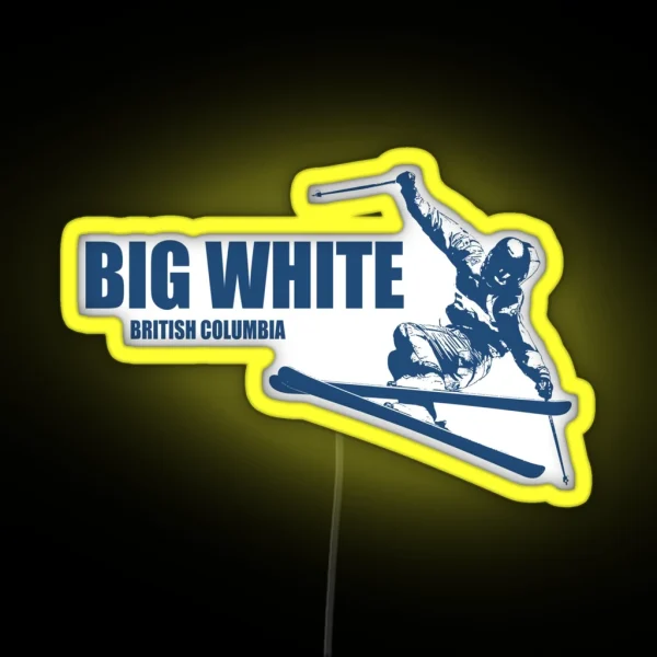 Big White British Columbia Skier RGB Neon Sign