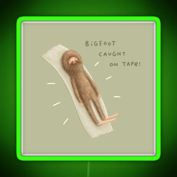 Bigfoot Caught On Tape RGB Neon Sign