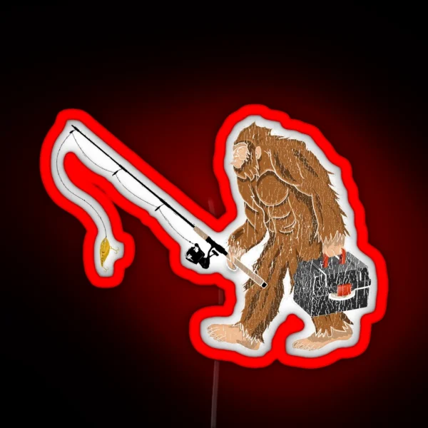 Bigfoot Fishing RGB Neon Sign