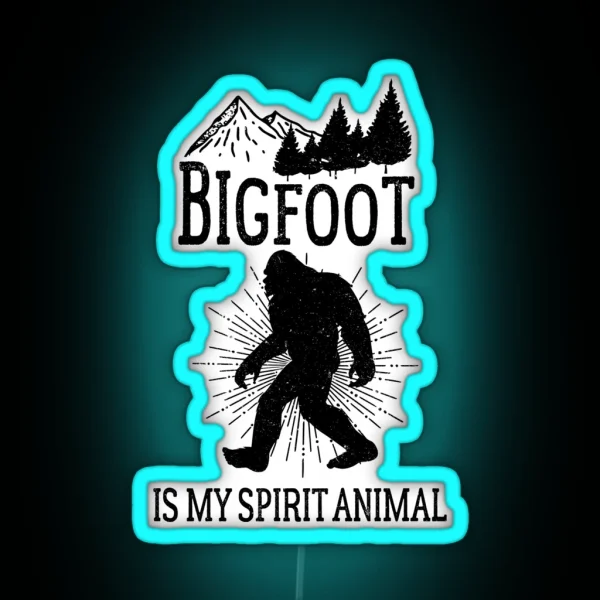 Bigfoot Is My Spirit Animal Vintage Style Sasquatch RGB Neon Sign