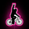 Bigfoot Sasquatch Riding Bicycle RGB Neon Sign - Image 6
