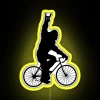 Bigfoot Sasquatch Riding Bicycle RGB Neon Sign - Image 5