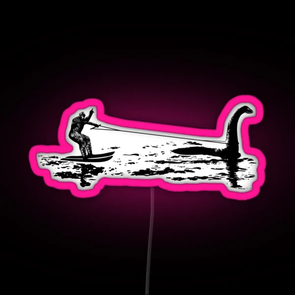 Bigfoot Waterskiing Behind Nessie The Loch RGB Neon Sign