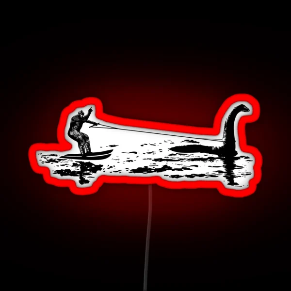 Bigfoot Waterskiing Behind Nessie The Loch RGB Neon Sign