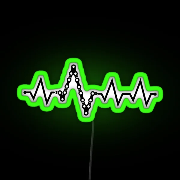 Bike Heartbeat Pulse RGB Neon Sign