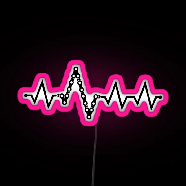 Bike Heartbeat Pulse RGB Neon Sign