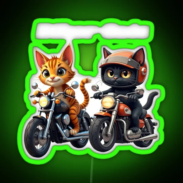 Biker Cats RGB Neon Sign