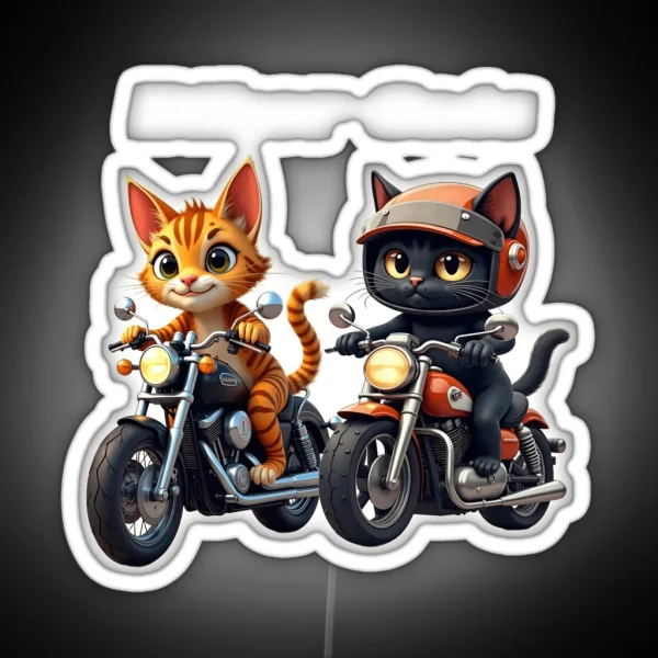Biker Cats RGB Neon Sign