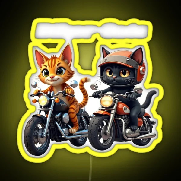 Biker Cats RGB Neon Sign
