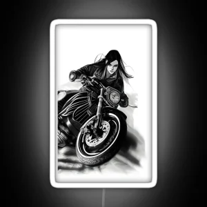 Biker Chick Biker Babe RGB Neon Sign