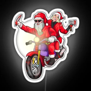 Biker Couples Christmas RGB Neon Sign