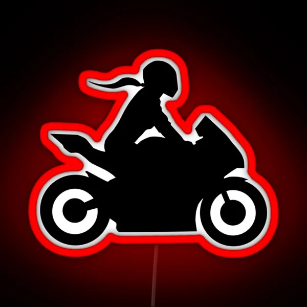 Biker Girl Super Athlete Biker Naked Bike Motorcyclist RGB Neon Sign