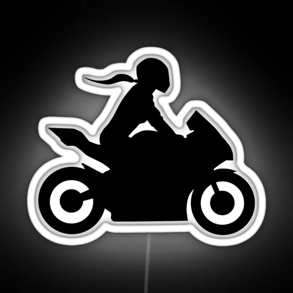 Biker Girl Super Athlete Biker Naked Bike Motorcyclist RGB Neon Sign