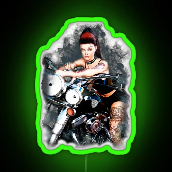 Biker Lifestyle Girl V1 RGB Neon Sign