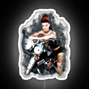 Biker Lifestyle Girl V1 RGB Neon Sign