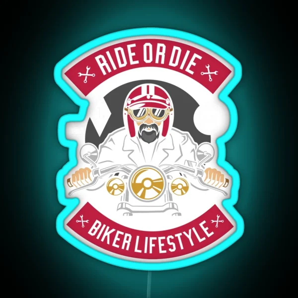 Biker Lifestyle RGB Neon Sign