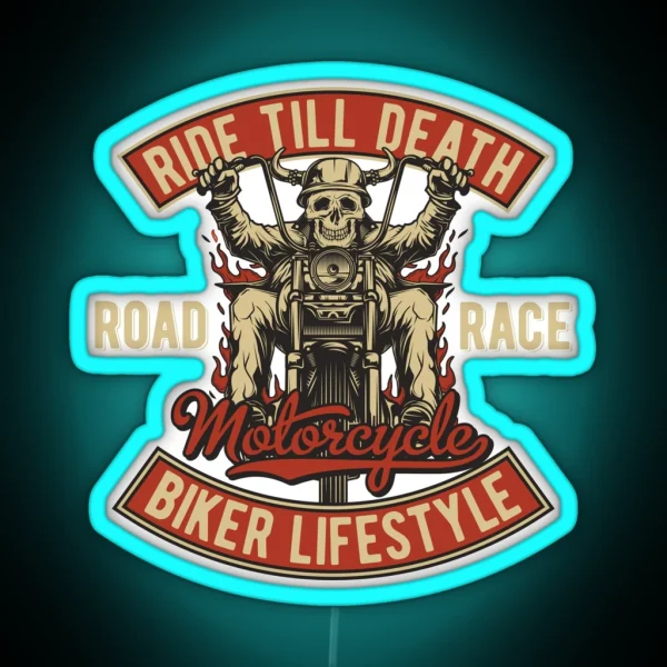 Biker Lifestyle RGB Neon Sign