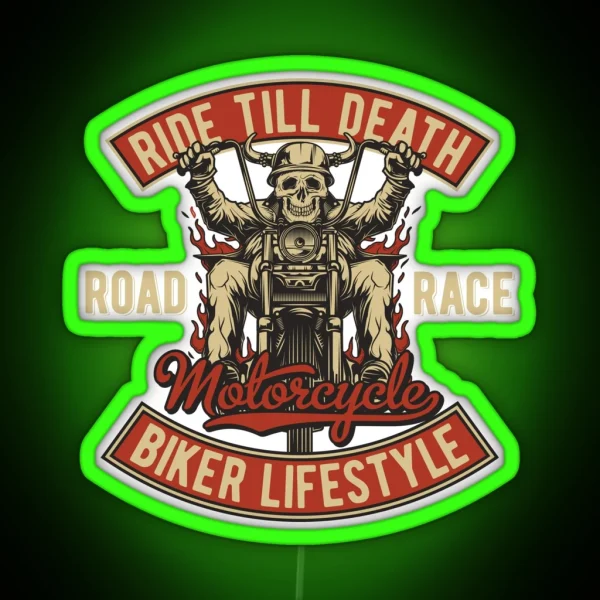 Biker Lifestyle RGB Neon Sign