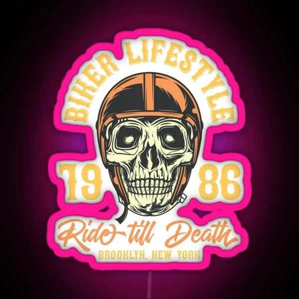 Biker Lifestyle RGB Neon Sign