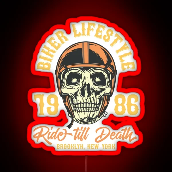 Biker Lifestyle RGB Neon Sign