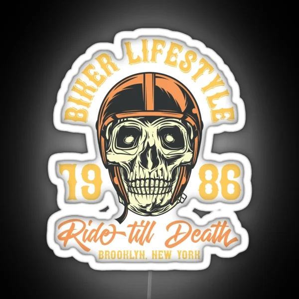 Biker Lifestyle RGB Neon Sign