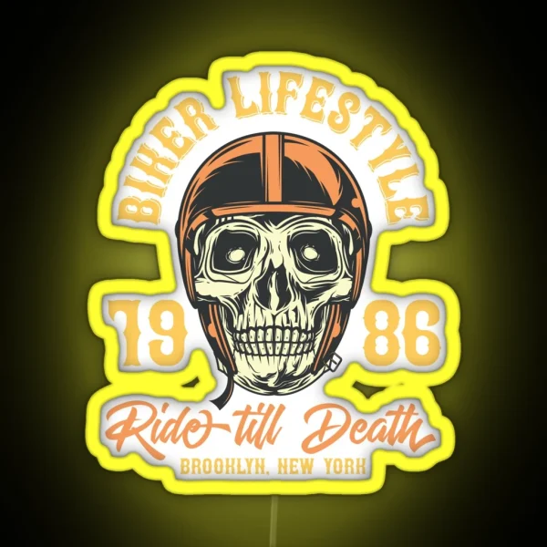 Biker Lifestyle RGB Neon Sign