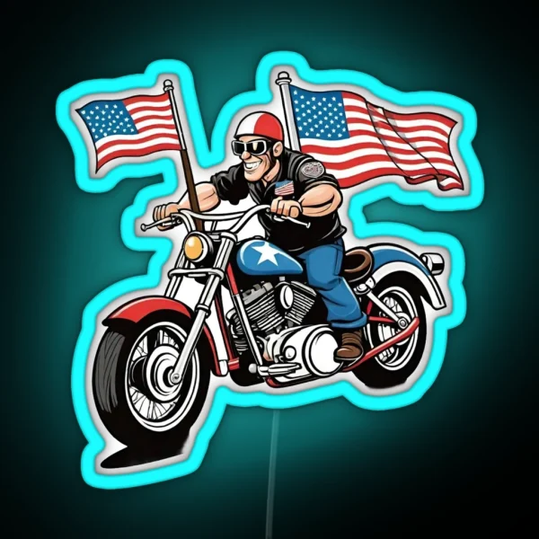 Biker Man RGB Neon Sign
