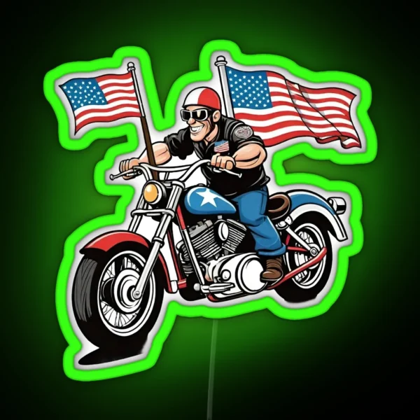Biker Man RGB Neon Sign