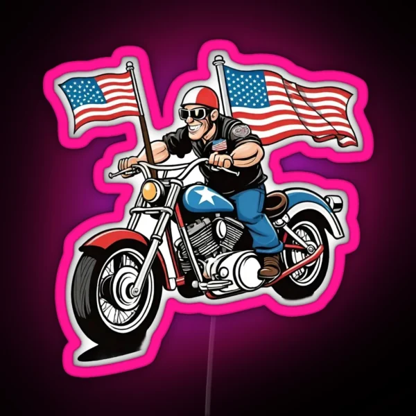 Biker Man RGB Neon Sign