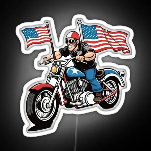 Biker Man RGB Neon Sign