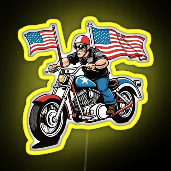 Biker Man RGB Neon Sign