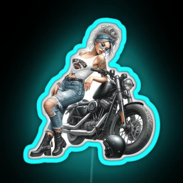 Biker Rebels The Feminine Elegance RGB Neon Sign