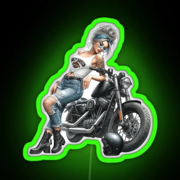 Biker Rebels The Feminine Elegance RGB Neon Sign