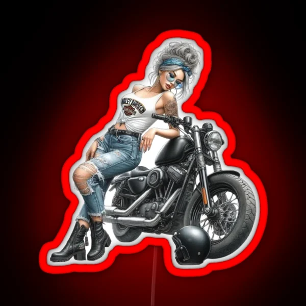 Biker Rebels The Feminine Elegance RGB Neon Sign