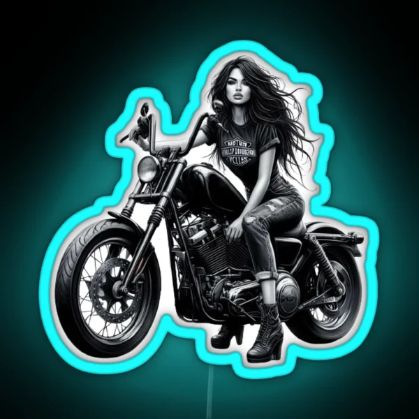 Biker Rebels The Feminine Elegance RGB Neon Sign