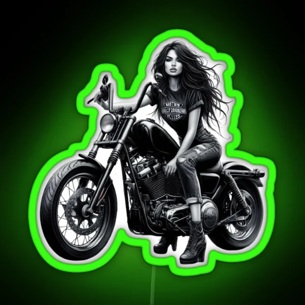 Biker Rebels The Feminine Elegance RGB Neon Sign