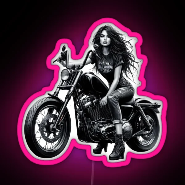 Biker Rebels The Feminine Elegance RGB Neon Sign