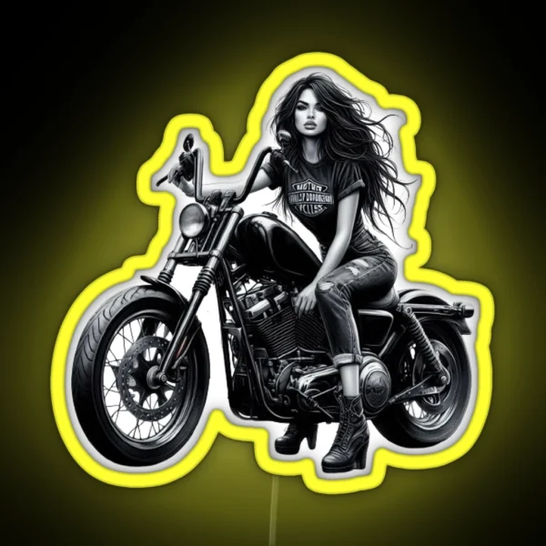 Biker Rebels The Feminine Elegance RGB Neon Sign