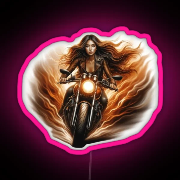 Biker Rebels The Feminine Elegance RGB Neon Sign