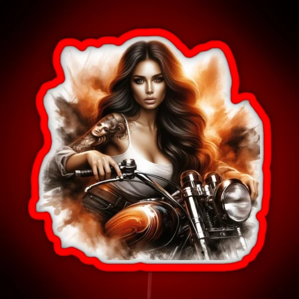 Biker Rebels The Feminine Elegance RGB Neon Sign