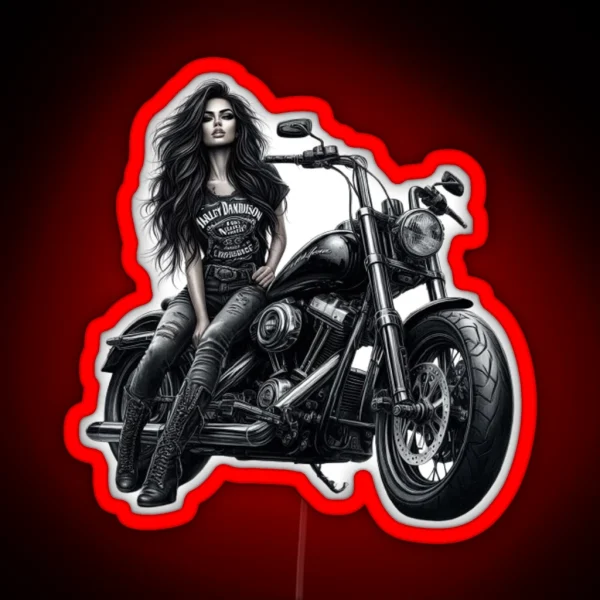 Biker Rebels The Feminine Elegance RGB Neon Sign