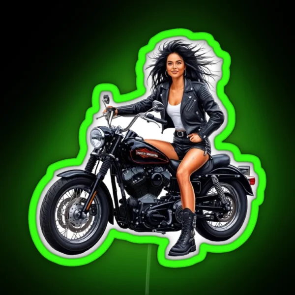 Biker Rebels The Feminine Elegance RGB Neon Sign