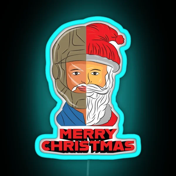 Biker Santa Biker And Santa RGB Neon Sign