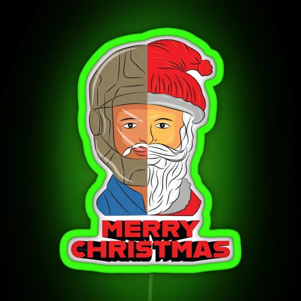 Biker Santa Biker And Santa RGB Neon Sign